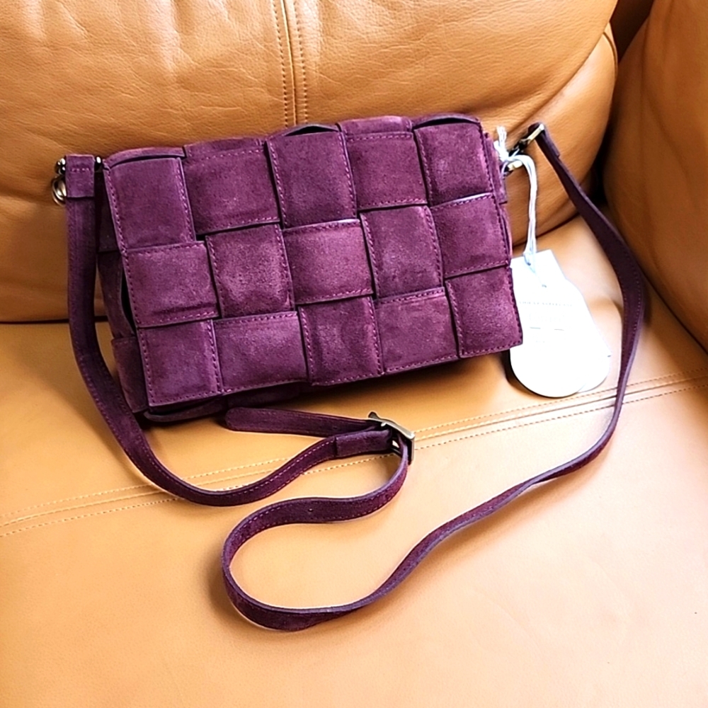 burgundy suede bag